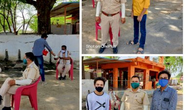 ड्यूटी पर तैनात पुलिस के जवानों के लिए छाछ की व्यवस्था की