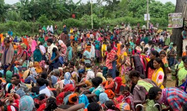 हजारों की संख्या में उपस्थित हो कर ग्रामीणों ने किया विरोध प्रदर्शन...लगाए ये आरोप...