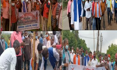 विश्व आदिवासी दिवस पर सरपंच संघ के तत्वधान में आदिवासी संगठन ने रैली निकाल भरतपुर मार्ग पर अंबेडकर चौक का किया निर्माण।