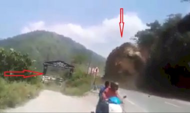 लैंडस्लाइड का VIDEO : ऋषिकेश-गंगोत्री हाईवे पर अचानक , पहाड़ी से गिरी बड़ी-बड़ी चट्टानें…. चपेट में आने से कुछ ही सेकेण्ड से बाल-बाल बचे लोग........ देखें लैंडस्लाइड का दहला देने वाला VIDEO……