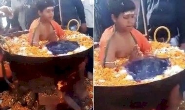 दिल दहला देने वाला Video : 'खौलते पानी की कड़ाही' में समाधि लगाकर बैठा बच्चा, सोशल मीडिया पर वायरल हुआ विडियो….रोंगटे खड़े कर देगा ये Viral Video , देखे विडियो……….