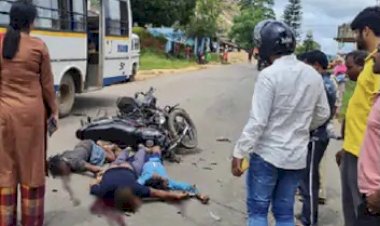 2 मौत CG दर्दनाक सड़क हादसा : रफ़्तार का क़हर ,तेज रफ्तार बाइक की भिड़ंत में 2 युवकों की दर्दनाक मौत, 4 घायल में से 3 की हालत गंभीर………