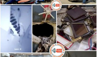CG ज्वेलरी शॉप में फिल्मी ट्रिक से बड़ी चोरी: चोरों ने पड़ोस की दुकान किराए पर लेकर रात वहीं बिताई.... फिर छत से ज्वेलरी शॉप में घुसकर की वारदात.... गैस कटर से लोहे की मोटी चादर वाली तिजोरी काटी.... तीन बैग में भरकर ले गए जेवर.... सवा करोड़ के गहने चोरी......