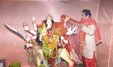 नवरात्रि पर अपने साथियों के साथ रायपुर पश्चिम में विराजित दुर्गा देवी के दर्शन करने पंडालों में पहुँचे विधायक विकास उपाध्याय......