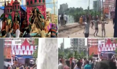 दुर्गा पूजा पंडालों में तोड़फोड़: दुर्गा पूजा के दौरान मंदिर और पंडालों को बनाया निशाना.... मूर्तियां भी तोड़ीं.... गोलीबारी में 4 की मौत.... 60 घायल.... 22 जिलों में पैरामिलिट्री फोर्स तैनात......