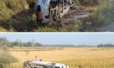 CG- SDM की गाड़ी पलटी BIG NEWS: SDM की कार खेत में पलटी.... SDM और ड्राइवर घायल.... पुलिया के पास अनियंत्रित होकर खेत में पलट गई कार..... इलाज के लिए ले जाया गया अस्पताल......