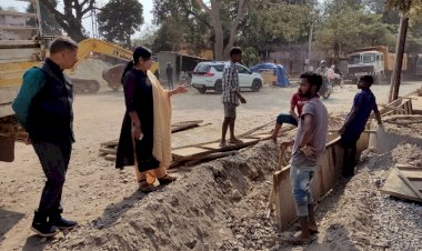 नगर पालिक निगम के तहत आज महापौर श्रीमती सफीरा साहू ने शहर मे चल रहे विभिन्न विकास कार्यो का निरीक्षण कर संबंधित अधिकारियों को आवश्यक निर्देश दिया