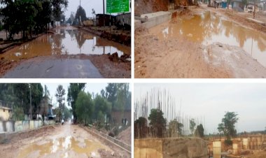 पाली- सिल्ली सड़क निर्माणकार्य कराने वाले ठेकेदार पर शासन- प्रशासन का लगाम नही, लेटलतीफी से आमजन परेशान, निर्माणाधीन सड़कमार्ग में भरा बरसाती पानी, दलदली व डबरीनुमा मार्ग पर चलना हुआ दूभर