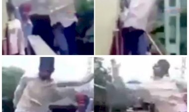 VIDEO- चलती ट्रेन से लटककर दिल दहला देने वाला स्टंट.... देखने वालों की थमीं सांसें.... देखिए रूह कंपा देने वाला VIDEO......