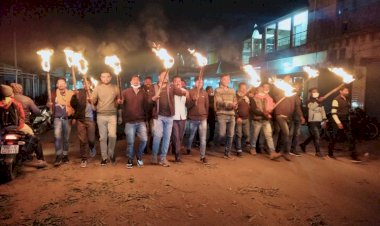 *युवा मोर्चा भैयाथान ने निकाला मसाल जुलूस ... कांग्रेस व पंजाब के मुख्यमंत्री का किया विरोध ..लगाए मुर्दाबाद के नारे...*