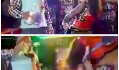 VIDEO- पोते के जन्मदिन पर बनने चले 'अमिताभ बच्चन'... पोते की छठी पर दादा जी ने शराब की बोतल लेकर बार बालाओं संग किया डांस... खुशी में 'शराबी' बनाकर झूमे दादाजी... पार्टी में दादा को शराब की बोतल के साथ डांस करना पड़ा महंगा... अब जेल में कटेंगी दादा की रातें... देखें VIDEO......