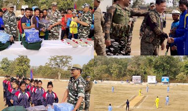 सीआरपीएफ 74 वाहिनी द्वारा शहीद रघुबीर सिंह स्मृति क्रिकेट प्रतियोगिता का आयोजन.8 अतिनक्सल प्राभवित ग्राम की टीम सहित 2 लड़कियों की टीम ने लिया हिस्सा