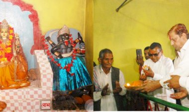 कैबिनेट मंत्री अकबर ने ग्राम पंचायत सूखाताल के अराध्य देवी माता देवाला मंदिर पहुंचकर विधि-वत पूजा अर्चना किया