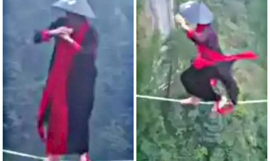 Viral Video: हजारों फिट उंचाई पर बिना किसी सहारे रस्सी पर चलता दिखा शख्स.... फिर हुआ कुछ ऐसा की.... स्टंट देख छुटे पसीने.... देखें VIDEO.....