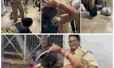 पुलिसकर्मी को महिला ने चप्पल से पीटा VIDEO: रेलवे स्टेशन पर आधी रात भारी हंगामा.... महिला ने पुलिसवाले को जड़े थप्पड़-चप्पल.... फिर लेडी कॉन्स्टेबल ने हड़काया.... 'हाथ मत लगाना, दूर रहो.... देखें VIDEO.....