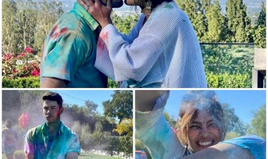 फोटो-वीडियो: प्यार के रंग में रंगे Priyanka Chopra-Nick Jonas.... विदेशी जमी पर बिखेरे देसी होली के रंग.... रंग लगाते-लगाते एक दूसरे को चूमने लगे प्रियंका चोपड़ा- निक जोनस.... 'रोमांटिक' होली का वीडियो वायरल.... देखें PHOTO-VIDEO.....