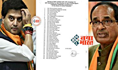 BJP Star Pracharak List: खैरागढ़ उपचुनाव.... भाजपा स्टार प्रचारकों की सूची जारी.... CM शिवराज, केंद्रीय मंत्री ज्योतिरादित्य सिंधिया, पूर्व सीएम रमन सहित इन 40 बड़े नेताओं के नाम शामिल…. देखें लिस्ट.....