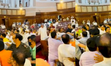 विधानसभा में मारपीट का VIDEO: विधानसभा में मारपीट... विधायक भिड़े.... MLA को लगी चोट... अस्पताल में भर्ती.... फाड़े गए कपड़े... 5 भाजपा विधायक सस्पेंड.... देखें VIDEO.....