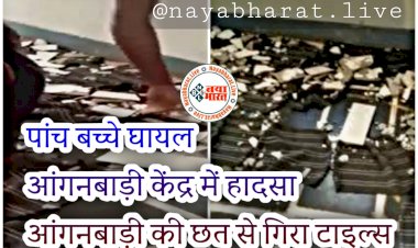 CG- पांच बच्चे घायल: आंगनबाड़ी केंद्र में हादसा.... आंगनबाड़ी की छत से गिरा टाइल्स.... बच्चों के सिर पर आई चोट... उपचार जारी.... मंत्री ने कार्यवाही के दिए निर्देश....