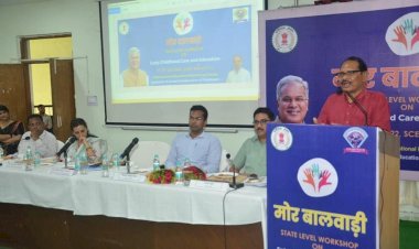 CG बालवाड़ी : एस. सी. ई आर. टी. में मोर  बालवाड़ी कार्यशाला का उद्घाटन शिक्षा मंत्री श्री प्रेमसाय सिंह टेकाम द्वारा ….