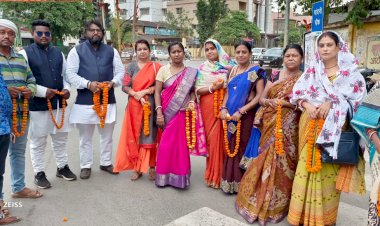 मुक्ति मोर्चा व जनता कांग्रेस जे के नेता नवनीत चांद के नेतृव में भगवान परशुराम जयंती पर शहर में निकाली शोभा यात्रा का हुआ भव्य स्वागत