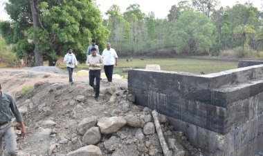 कलेक्टर रघुवंशी ने नवसर्वेसक्षित गांव को जोड़ने वाली निर्माणाधीन सड़क का किया निरीक्षण