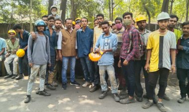 इंटक ने आर आर इस्पात में किया प्रदर्शन.... दी चेतावनी