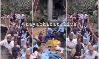 बड़ा हादसा VIDEO: उद्घाटन के साथ ही धराशायी हुआ ब्रिज.... नाले में समाया पूरा पुल.... मेयर समेत कई अधिकारी गिरे नाले में.... देखें वीडियो.....