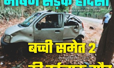 CG- बच्ची समेत 2 की दर्दनाक मौत: भीषण सड़क हादसा.... शादी से लौट रहा पुलिसकर्मी का परिवार हादसे का शिकार.... तेज रफ्तार कार पलटी.... फिर पेड़ से टकराई.... 2 की मौत.... 4 घायल....