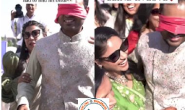 Viral Video: दूल्हे के आंखों में पट्टी बांधकर करवाया ऐसा काम, जिसे देख दुल्हन भी हुई हैरान...देखे विडियो...