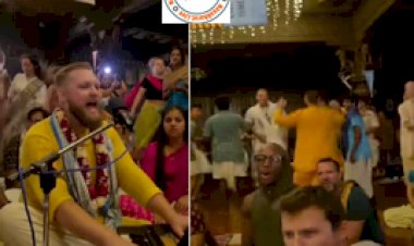 Social Media Viral Video: विदेशी शख्स पर चढ़ा देसी रंग ! खूबसूरत आवाज में गाया 'हरे रामा-हरे कृष्णा', फैन हुई भारतीय जनता...देखे विडियो...