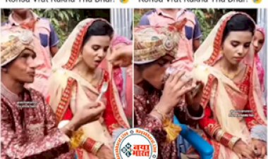 Bride Groom Video:बुजुर्ग दूल्हे को मिली कम उम्र की खूबसूरत दुल्हन, देख हिल गई जनता, बोली- कौन सा व्रत रखा था बाबा...देखें वीडियो...