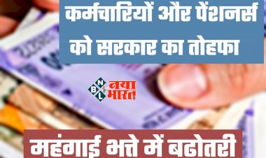 DA HIKE: कर्मचारियों और पेंशनर्स को सरकार का तोहफा... महंगाई भत्ते में बढ़ोतरी... जेब में आएगी मोटी रकम... बढ़ेगी सैलरी और पेंशन... आदेश जारी.....
