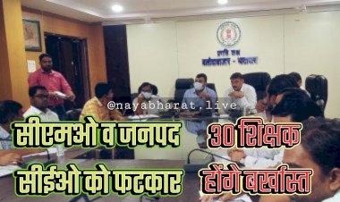 बिग CG न्यूज: शिक्षकों पर कलेक्टर की बड़ी कार्रवाई... 30 शिक्षक होंगे बर्खास्त... शिक्षा विभाग को जारी किये निर्देश... लंबित प्रकरणों पर कलेक्टर नाराज... सीएमओ व जनपद सीईओ को लगाईं फटकार.....