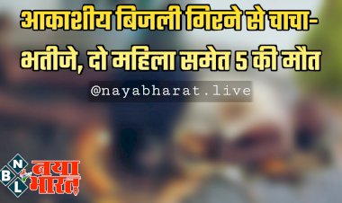 CG- 5 की मौत BREAKING: आकाशीय बिजली का कहर... आकाशीय बिजली गिरने से चाचा-भतीजे, दो महिला समेत 5 की मौत... मंदिर में जान बचाने के लिए छुपे थे... फिर हुआ ये.....