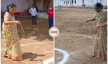 Chhattisgarhiya Olympic: 80 साल की बुजुर्ग महिला ने भंवरा चलाकर आजमाया हाथ, तो वहीं महिलाओं ने खेला फुगड़ी...