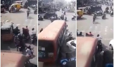दर्दनाक हादसे का VIDEO: चलती बस में ड्राइवर को आया हार्ट अटैक, ऑटो-बाइक सवारों को रौंदा, बस ड्राइवर समेत 2 की मौत, 6 घायल, कई लोगों को मारी टक्कर, देखें वीडियो.....