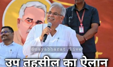 CG- उप-तहसील का ऐलान BIG NEWS: यहां को बनाया जायेगा उप-तहसील, यहां को नगर पंचायत, राष्ट्रीयकृत बैंक की शाखा, स्कूल-कॉलेज स्थापना, जिम सहित कई घोषणाएं, पढ़िए....
