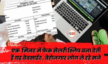 Fake Salary Slip: बेरोजगार भी बना रहे इस वेबसाईट से Fake salary slip, लोग खूब कर रहे इस्तेमाल, इस वेबसाइट पर धड़ल्ले से हो रहा काम...