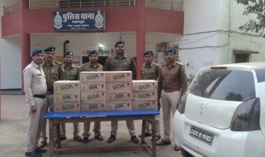 74900 रूपये कीमत के 14 पेटी अंग्रेजी शराब जप्त ...थाना प्रतापपुर की कार्यवाही...
