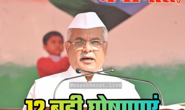 CG- 12 बड़ी घोषणाएं: CM भूपेश बघेल ने गणतंत्र दिवस के अवसर पर प्रदेशवासियों को दी बड़ी सौगातें... पढ़िए.....
