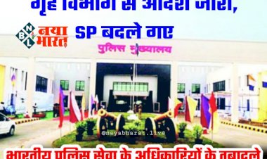 CG- IPS ट्रांसफर BIG ब्रेकिंग: गृह विभाग से आदेश जारी.... कई SP बदले गए.... भारतीय पुलिस सेवा के अधिकारियों के तबादले.... देखिए आदेश......