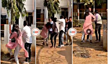 CG- हाईवोल्टेज ड्रामे का VIDEO: कॉलेज में 2 छात्राओं के बीच बेदम मारपीट... थाने के सामने एक-दूसरे पर चलाए जमकर लात-घूंसे... बाल पकड़कर की एक दूसरे की पिटाई... देखें वीडियो.....