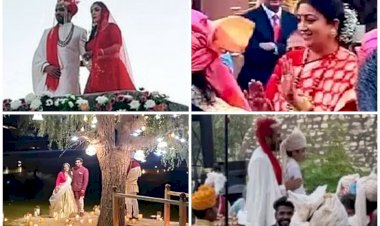 Smriti Irani Daughter Wedding: अर्जुन की दुल्हनिया बनीं शैनेल... लाल जोड़े में बेहद खूबसूरत दिखीं केंद्रीय मंत्री की लाडली... स्मृति ईरानी ने बजाया शंख... खुशी से झूमीं भी... देखें तस्वीरें.....
