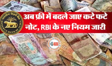 RBI Rule : अब फ्री में बदले अपने कटे-फटे और पुराने नोट,  RBI ने जारी किये नए नियम, ऐसे उठायें फायदा...