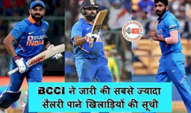 Cricketer salary : BCCI ने जारी की सबसे ज्यादा सैलरी पाने खिलाड़ियों की सूची, जाने कितने रूपए मिलते इन खिलाडियों को...