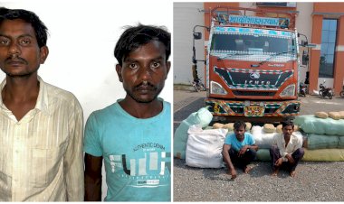 CG- 1 करोड़ 40 लाख का गांजा जप्त: ट्रक में मुर्रा के नीचे गांजे की तस्करी... सात क्विंटल गांजा पकड़ाया... 2 अंतरराज्यीय गांजा तस्कर धराए....