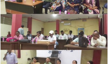 नगर निगम कार्यालय में आज सभागार में राजीव गांधी भूमिहीन कृषि मजदूर न्याय  योजना अंतर्गत नगरीय क्षेत्रों में सहायक राजस्व निरीक्षको के लिये एक दिवसीय कार्यशाला का आयोजन किया गया......