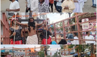 संत जोसेफ कैथोलिक चर्च लाल बाग जगदलपुर मे क्रूस का रास्ता शुभायात्रा शहर के विभिन्न मार्गो मे निकाली गई जो लालबाग कैथेड्रल से प्रारंभ होकर शहीद पार्क , चांदनी चौक ,सरकिट हाऊस होते हुए मेन रोड से होकर कोतवाली चौक से पुनः संत जोसेफ कैथेड्रल पहुंच कर संपन्न  हुई......