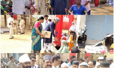 सहयोगियों के संग विधायक रेखचंद जैन ने गले लगकर मुस्लिम धर्मावलंबियों को दी ईद की बधाई